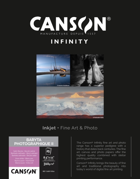 Canson-Infinity Baryta Photographique II 310gsm Satin 8.5"x11" - 25 Sheets
