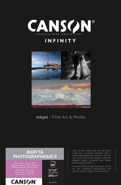 Canson-Infinity Baryta Photographique II 310gsm Satin 11"x17" - 25 Sheets