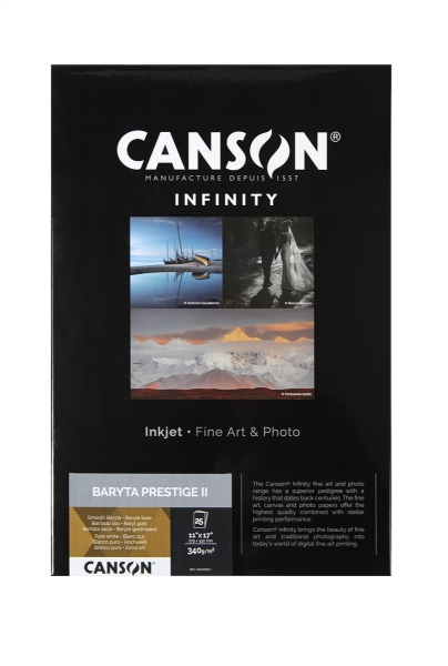 Canson Infinity Baryta Prestige II 340gsm - Baryta Gloss 11" x 17" - 25 Sheets