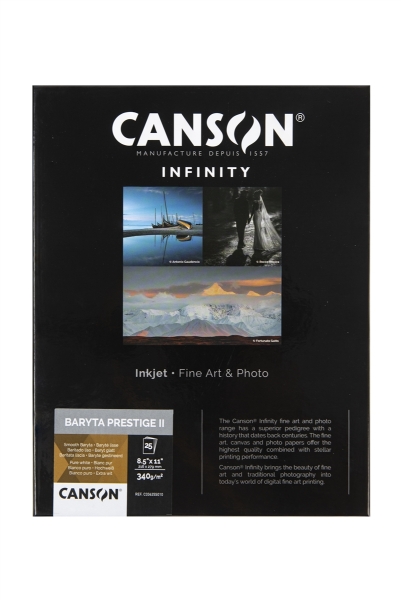 Canson Infinity Baryta Prestige II 340gsm - Baryta Gloss 8.5" x 11" - 25 Sheets