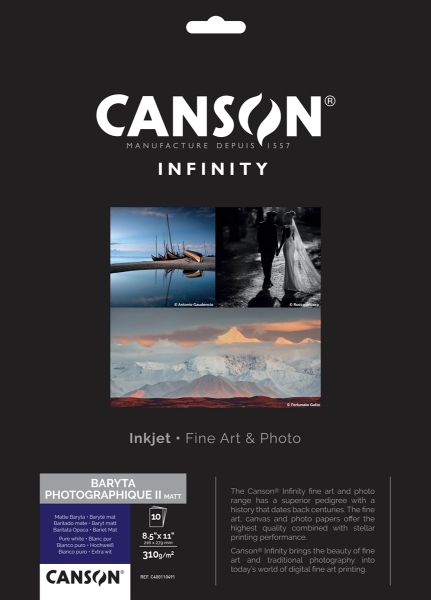 Canson Infinity Baryta Photographique II 310gsm Matte 8.5"x11" - 10 Sheets