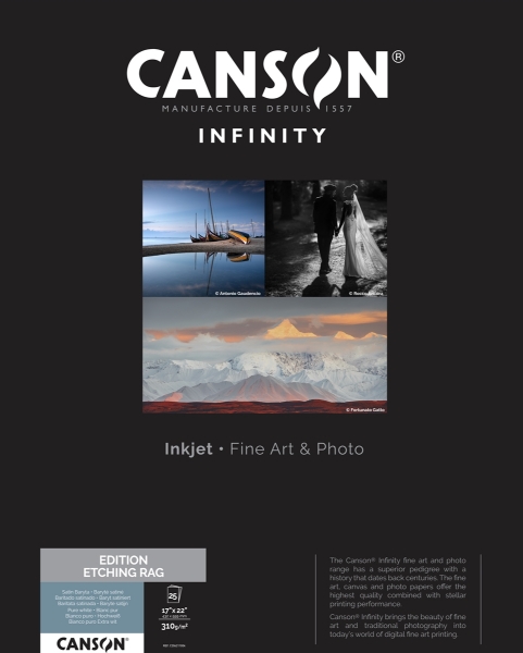 Canson Infinity Edition Etching Rag 310gsm Matte 17"x22" - 25 Sheets