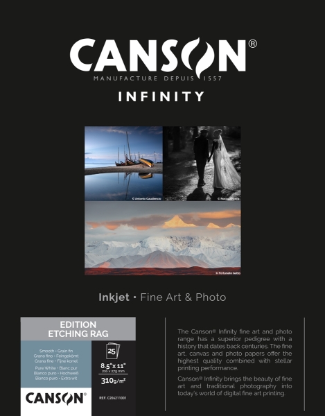 Canson Infinity Edition Etching Rag 310gsm Matte 8.5"x11" - 25 Sheets
