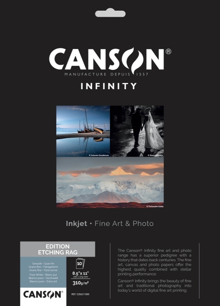 Canson Infinity Edition Etching Rag 310gsm Matte 8.5"x11" - 10 Sheets