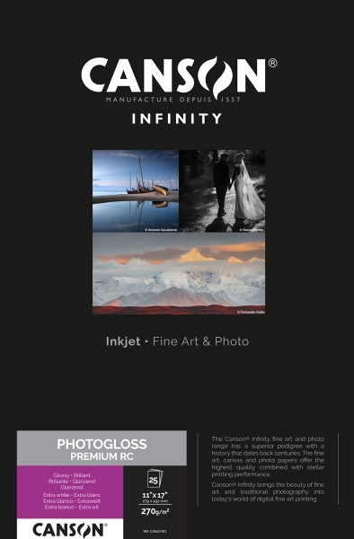 Canson Infinity PhotoGloss Premium RC 270gsm 11"x17" - 25 Sheets