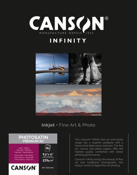 Canson Infinity PhotoSatin Premium RC 270gsm 8.5"x11" - 25 Sheets