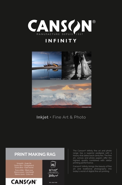 Canson Infinity PrintMaking Rag 310gsm 11"x17" - 25 Sheets