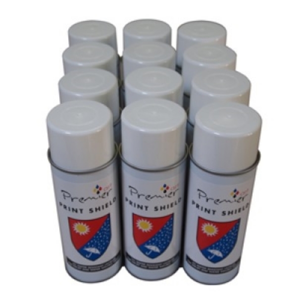 PremierArt Print Shield Spray Solvent Inkjet Protective Coating 400ml Aerosol Spray Cans (12 Cans - 400ml per can)