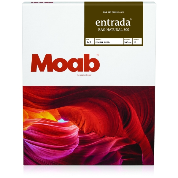 Moab Entrada Rag Natural 300gsm 5"x7" - 25 Sheets