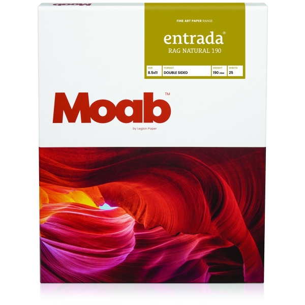 Moab Entrada Rag Natural 190gsm 8.5"x11" - 25 Sheets