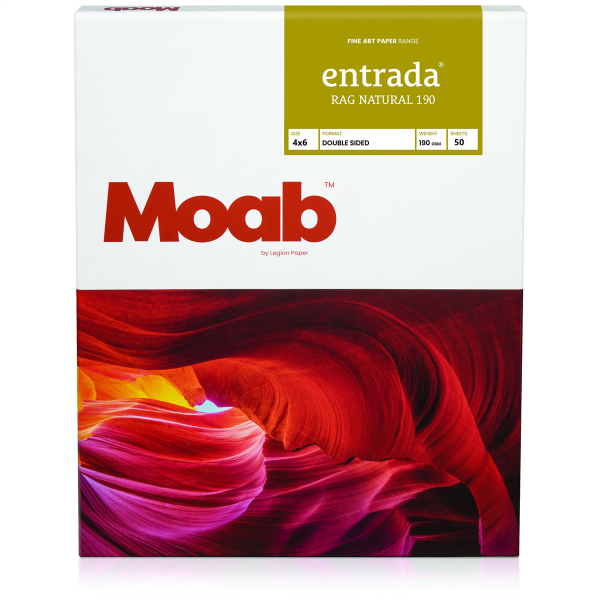 Moab Entrada Rag Natural 190gsm 4"x6" - 50 Sheets