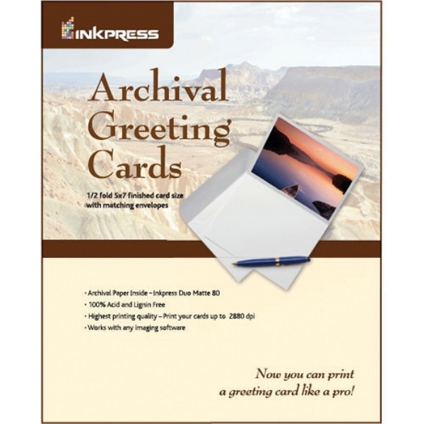 Inkpress Archival Greeting Cards 7"x10" - 100 Cards/Envelopes