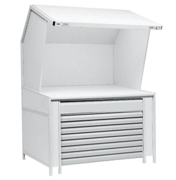 GTI CVX-3/FD D50 Light Quality - 48 Inch x 64 Inch Color Viewing Station with Flat File Drawer Set with Trim Panels