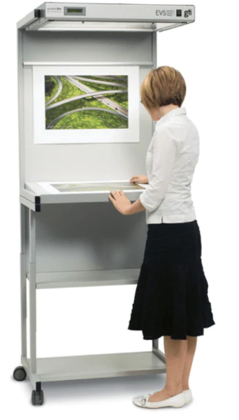 GTI EVS-2028 Desktop Viewing Station w/ Height Adjustable Floor Stand
