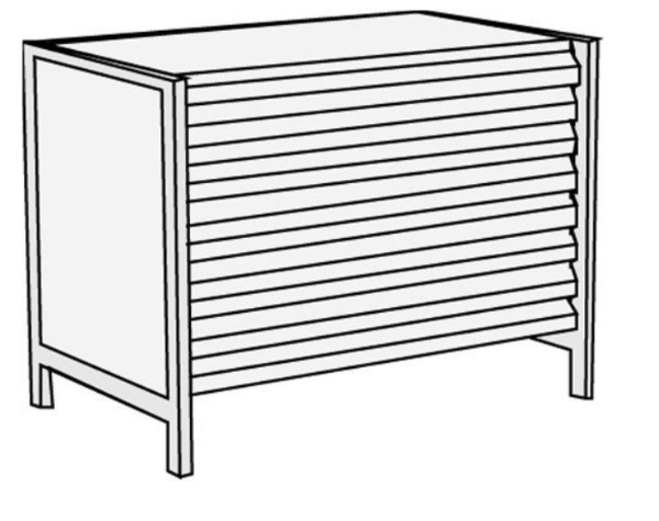 GTI Flat file set consisting of 8 drawers (2in x 38.5in x 22.5in)