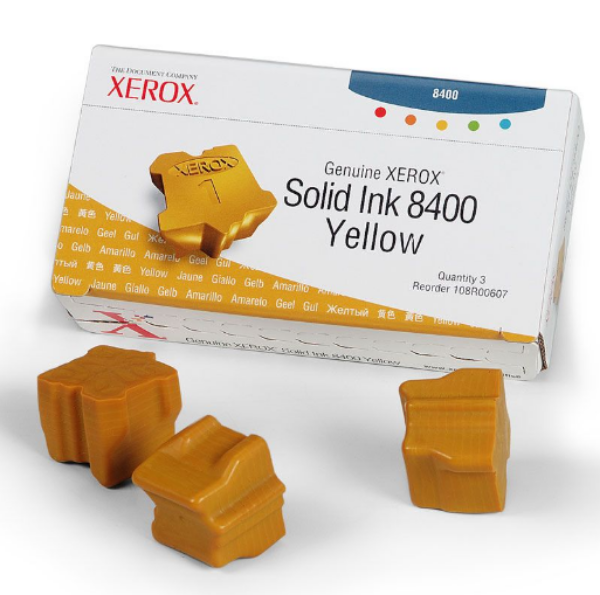 Xerox Phaser 8400 Yellow Solid Ink Pack (3 Sticks) *NON-RETURNABLE - 108R00607
