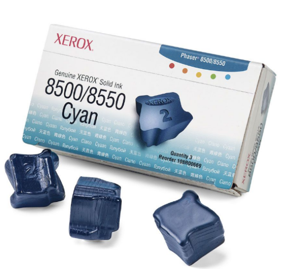 Xerox Phaser 8500/8550 Cyan Solid Ink Pack (3 Sticks) *NON-RETURNABLE - 108R00669