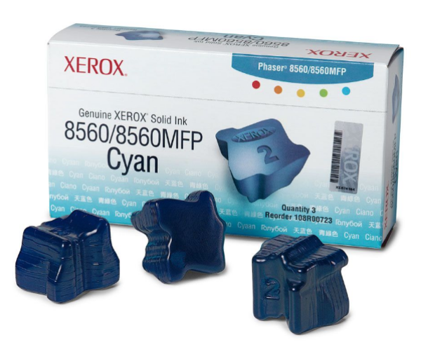 Xerox Phaser 8560/8560MFP Cyan Solid Ink Pack (3 Sticks) - 108R00723
