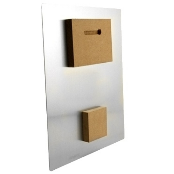 ChromaLuxe Matte Raw MDF Shadow Mount w/Spacer Pair for Panels 3" x 4" + 2" x 2" (0.5" thick) - 10 per Case