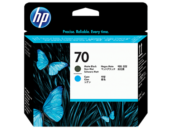 HP 70 Matte Black and Cyan DesignJet Printhead for DesignJet Z2100, Z5200, Z5400 - C9404A