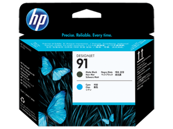 HP 91 Matte Black and Cyan Printhead for DesignJet Z6100 - C9460A