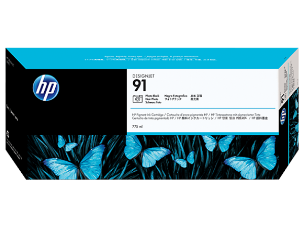 HP 91 775-ml Photo Black DesignJet Pigment Ink Cartridge for DesignJet Z6100 - C9465A