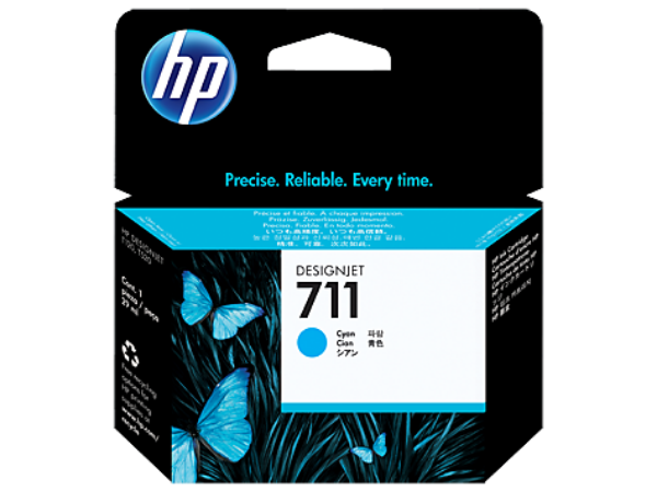 HP 711 29-ml Cyan DesignJet Ink Cartridge for DesignJet T120, T130, T520 - CZ130A