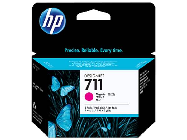HP 711 3-PACK Magenta 29-ml ink cartridges for DesignJet T120, T520 - CZ135A