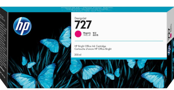 HP 727 300-ml Magenta DesignJet Ink Cartridge for HP DesignJet T920, T930, T1500, T1530, T2500, T2530 - F9J77A