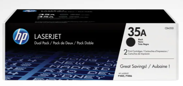 HP 35A Black Toner Cartridge Dual Pack - CB435D