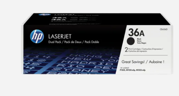HP LaserJet 36A Dual Pack Black Print Cartridge - CB436AD