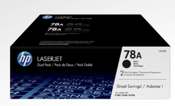 HP 78A 2-pack Black Original LaserJet Toner Cartridges - CE278D