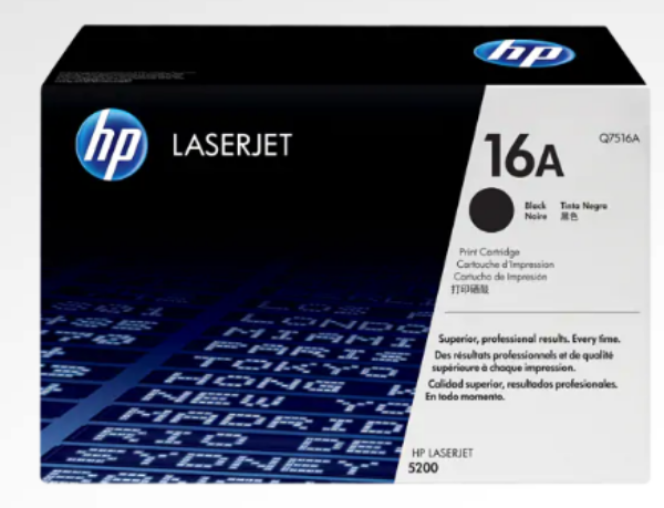 HP 16A Black Original LaserJet Toner Cartridge - Q7516A