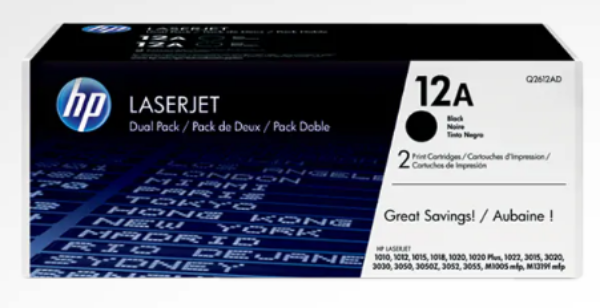 HP 12A Black Toner Cartridge Dual Pack - Q2612D