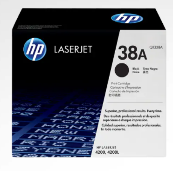 HP 38A Black Original LaserJet Toner Cartridge - Q1338A