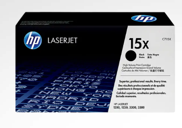 HP 15X High Yield Black Original LaserJet Toner Cartridge - C7115X