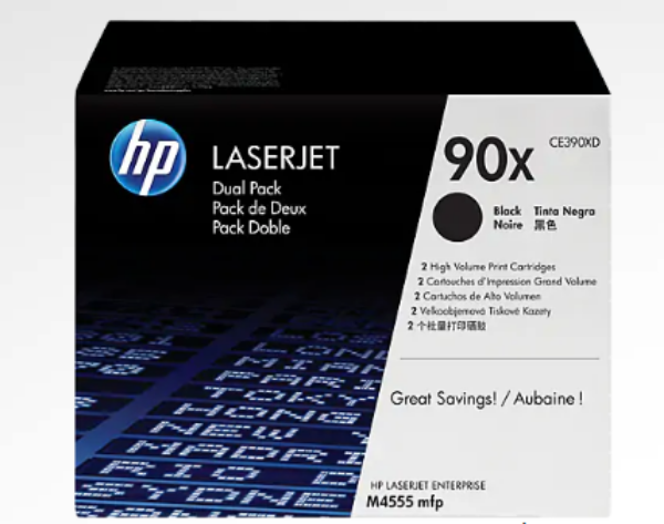 HP 90X 2-pack High Yield Black Original LaserJet Toner Cartridges - CE390XD