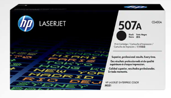HP 507A Black LaserJet Toner Cartridge - CE400A