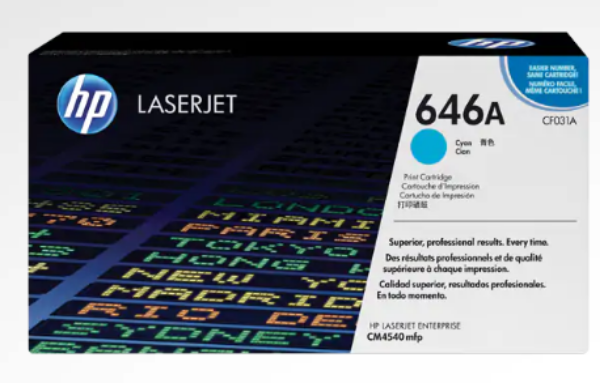 HP 646A Cyan LaserJet Toner Cartridge - CF031A