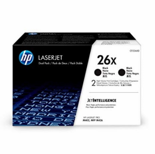 HP 26X 2-pack High Yield Black Original LaserJet Toner Cartridges - CF226XD