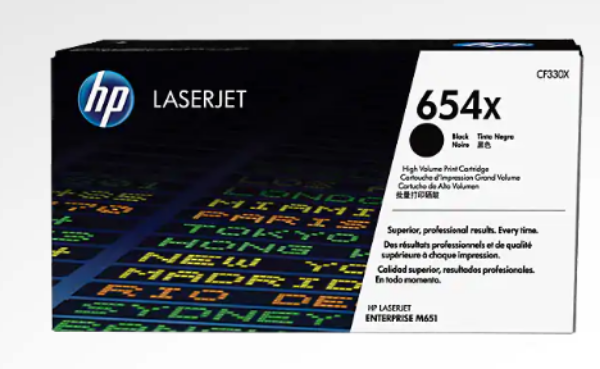 HP 654X High Yield Black Original LaserJet Toner Cartridge