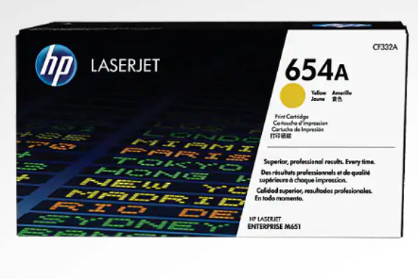 HP 654A Yellow Original LaserJet Toner Cartridge - CF332A