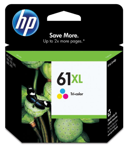 HP 61XL High Yield Tri-color Original Ink Cartridge - CH564WN