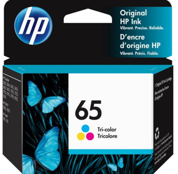HP 65 Tri-color Original Ink Cartridge for Deskjet 3700 series - N9K01AN