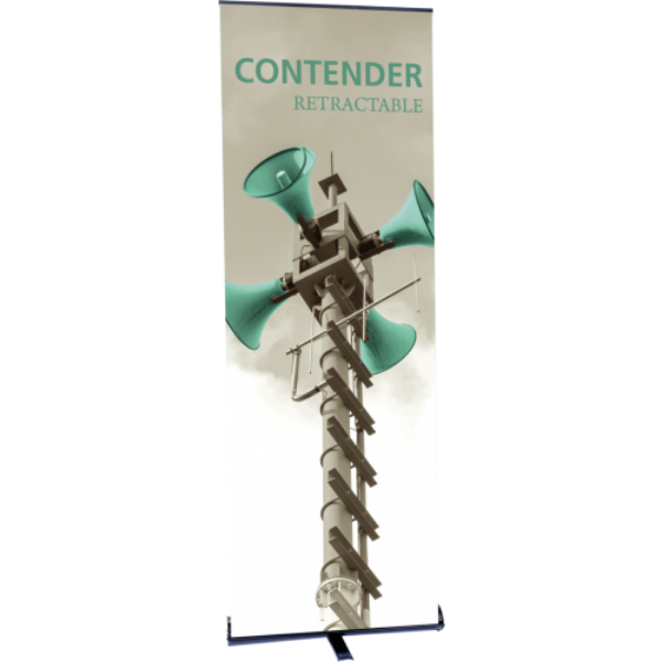 Orbus Contender Mini 23.5" Wide Single Sided Retractable Banner Stand (Silver)