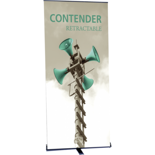 Orbus Contender Mega 35.5" Wide Single Sided Retractable Banner Stand (Silver)