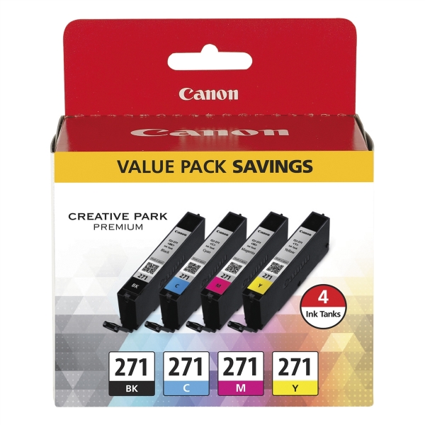 Canon CLI-271 Ink Multi Pack - Black, Cyan, Magenta, Yellow - 0390C005 (DISCONTINUED) 