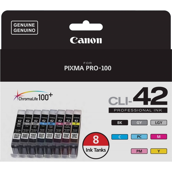 Canon CLI-42 Color Ink Value Pack (8 Ink Tanks) for PIXMA PRO-100 - 6384B007