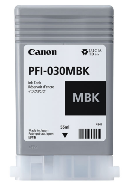 Canon PFI-030MBK - 55ml Pigment Matte Black Ink for imagePROGRAF TA-20, TA-30, TM-240, TM-340 - 3488C001AA