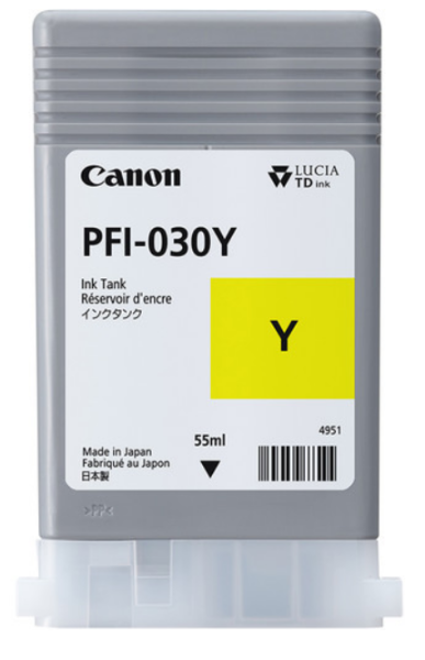 Canon PFI-030Y - 55ml Yellow Ink for imagePROGRAF TA-20, TA-30 - 3492C001AA
